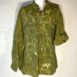 Aqua Design SZ XXL Fishing Shirt Camo Weatherproof UPF 50+ Sportsman Outdoor Boa
